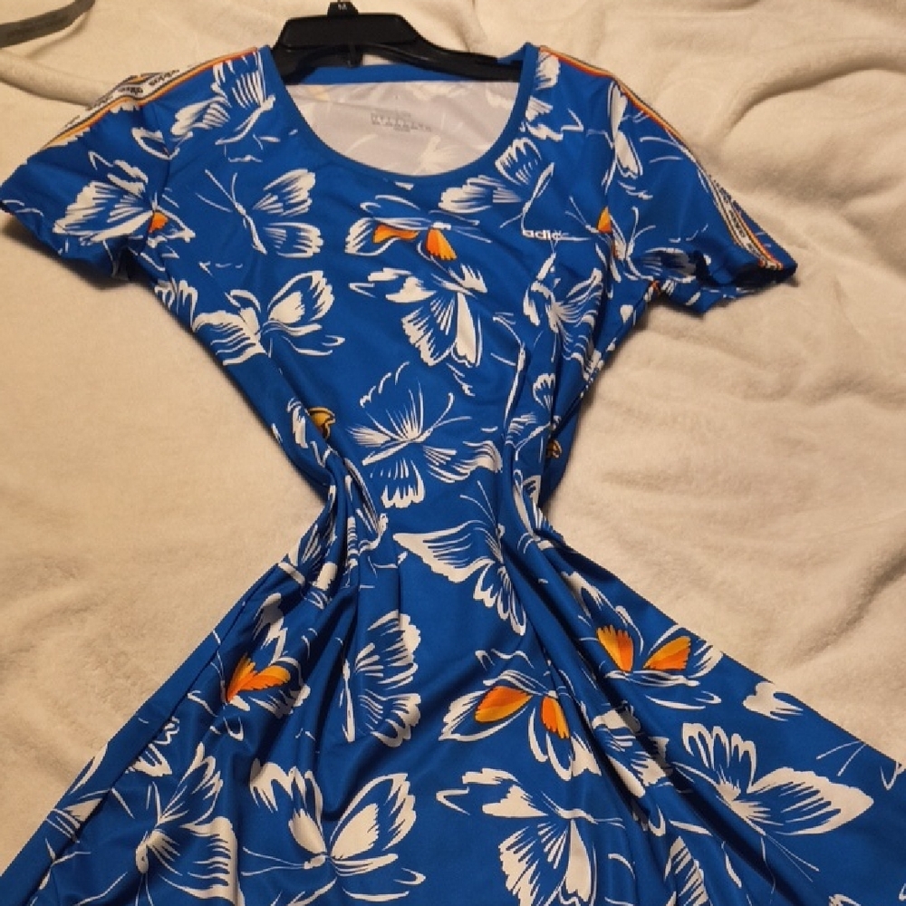 Adidas Blue Butterfly Dress Large
